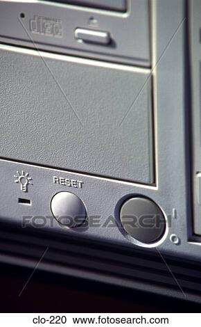 On and Reset Buttons on PC View Large Photo Image Stock Image - On and Reset Buttons on PC. Fotosearch