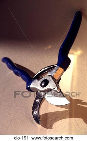 Stock Image - Open Secateurs. Fotosearch
