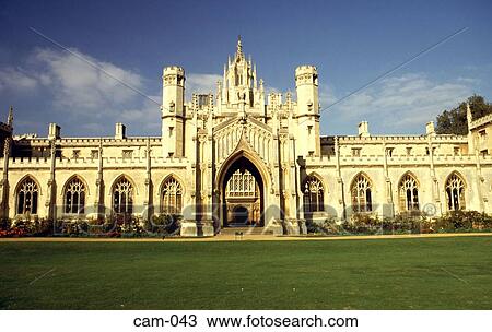 Stock Image - Outside Chapel of St Johns College Cambridge UK. Fotosearch