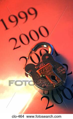 Padlock on List of Years View Large Photo Image Picture - Padlock on List of Years. Fotosearch