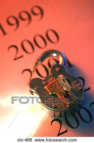 Padlock on List of Years View Large Photo Image Stock Photograph - Padlock on List of Years. Fotosearch