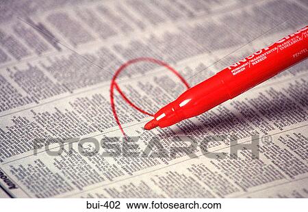 Pen Circling Newspaper Advertisement View Large Photo Image Stock Image - Pen Circling Newspaper Advertisement. Fotosearch