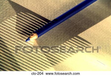 Picture - Pencil in Linear Shadows. Fotosearch