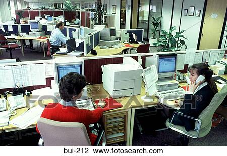 People Working at Computers in Large Office UK View Large Photo Image Stock Image - People Working at Computers in Large Office UK. Fotosearch