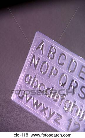 Plastic Alphabet Stencil View Large Photo Image Stock Photo - Plastic Alphabet Stencil. Fotosearch