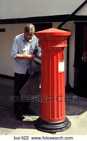 Postman Emptying Post-box UK View Large Photo Image Stock Image - Postman Emptying Post-box UK. Fotosearch