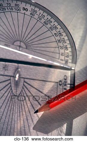 Stock Photograph - Protractor and Pencil. Fotosearch