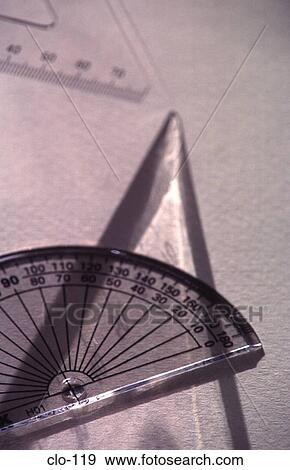 Stock Photo - Protractor and Set Square. Fotosearch