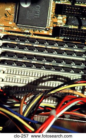 Stock Photo - RAM Slots on PC Motherboard. Fotosearch