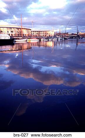 Reflection of Buildings and Sky in Bristol Harbour View Large Photo Image Stock Photo - Reflection of Buildings and Sky in Bristol Harbour. Fotosearch