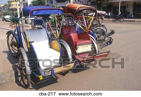 Rickshaw Phnom Penh Cambodia View Large Photo Image Stock Photo - Rickshaw Phnom Penh Cambodia. Fotosearch