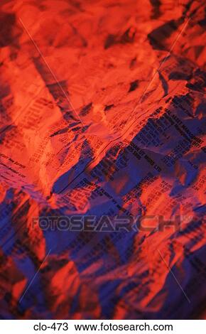 Scrunched Newspaper in Red and Blue Light View Large Photo Image Stock Image - Scrunched Newspaper in Red and Blue Light. Fotosearch
