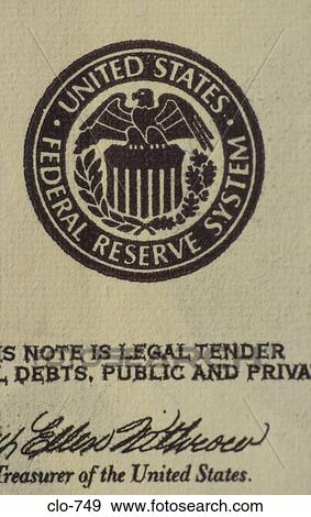 Seal of Federal Reserve System on Modern US Banknote View Large Photo Image Stock Photo - Seal of Federal Reserve System on Modern US Banknote. Fotosearch
