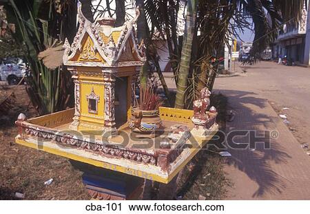 Stock Image - Small Shrine Siem Reap Cambodia. Fotosearch