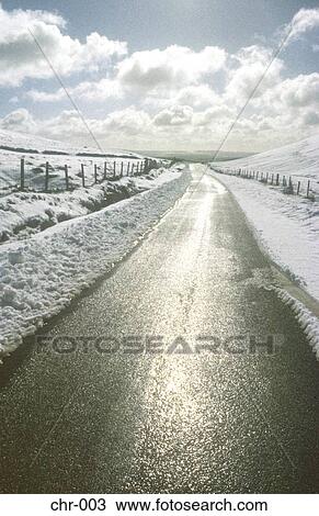 Snow Lined Road View Large Photo Image Stock Image - Snow Lined Road. Fotosearch