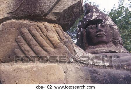 Statues South Gate Angkor Thom Cambodia View Large Photo Image Stock Image - Statues South Gate Angkor Thom Cambodia. Fotosearch