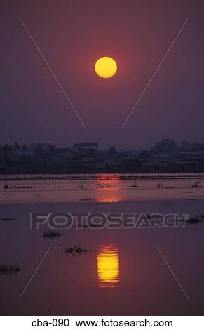 Sunset Cambodia View Large Photo Image Stock Image - Sunset Cambodia. Fotosearch