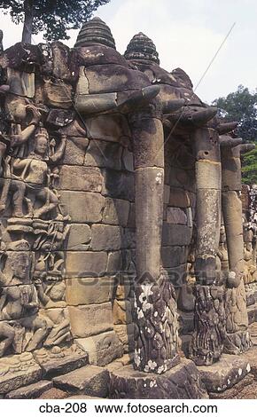 Terrace of Elephants Phimeanakas Angkor Thom Cambodia View Large Photo Image Stock Photo - Terrace of Elephants Phimeanakas Angkor Thom Cambodia. Fotosearch