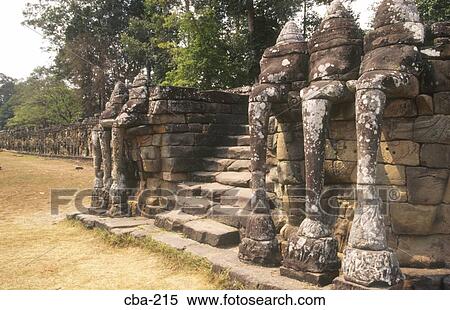 Terrace of Elephants Phimeanakas Angkor Thom Cambodia View Large Photo Image Stock Photography - Terrace of Elephants Phimeanakas Angkor Thom Cambodia. Fotosearch