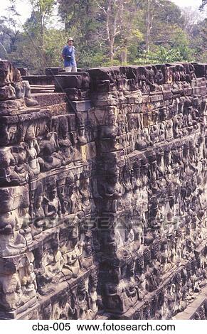 Stock Photography - Terrace of the Leper King Angkor Thom Siem Reap Cambodia. Fotosearch