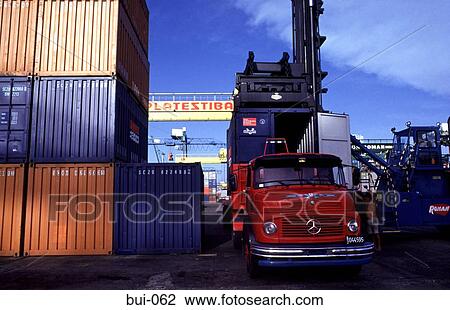 Truck Loading Export Containers at Dockside View Large Photo Image Stock Image - Truck Loading Export Containers at Dockside. Fotosearch