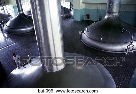Stock Photograph - Vessels in Brewhouse of Brewery. Fotosearch