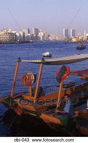 Stock Image - View across Dubai Creek Dubai UAE. Fotosearch