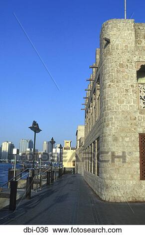 Stock Photograph - View along Dubai Creek Dubai UAE. Fotosearch