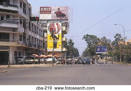 View along Street Phnom Penh Cambodia View Large Photo Image Stock Photo - View along Street Phnom Penh Cambodia. Fotosearch