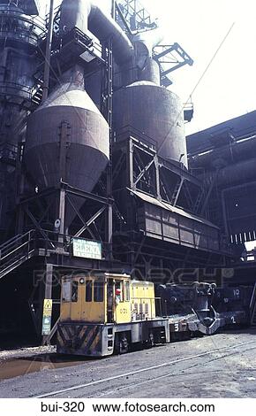 Stock Image - View of Steel Plant and Shunter South America. Fotosearch