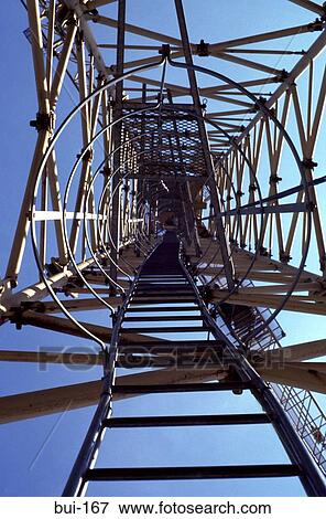 Stock Photo - View up and Inside a Crane Ladder. Fotosearch