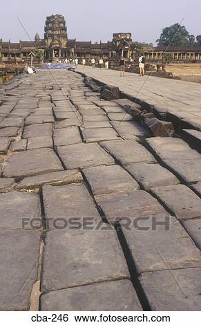 Stock Photograph - Walkway Angkor Wat Siem Reap Cambodia. Fotosearch