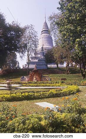 Stock Image - Wat Penh Phnom Penh Cambodia. Fotosearch