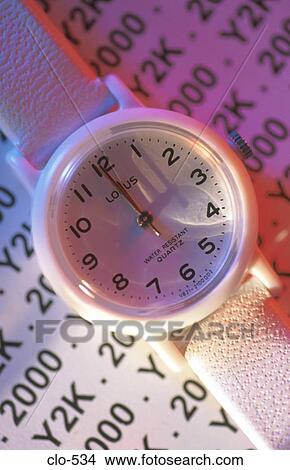 Watch with 2000 and Y2K in Background View Large Photo Image Picture - Watch with 2000 and Y2K in Background. Fotosearch