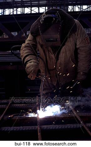 Welder Assembling Arc Light Steel Rods View Large Photo Image Stock Photo - Welder Assembling Arc Light Steel Rods. Fotosearch