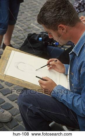 Artist Sketching Portrait Szentendre Hungary View Large Photo Image Stock Photo - Artist Sketching Portrait Szentendre Hungary. Fotosearch