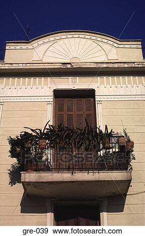 Stock Photo - Balcony of Athens Building. Fotosearch