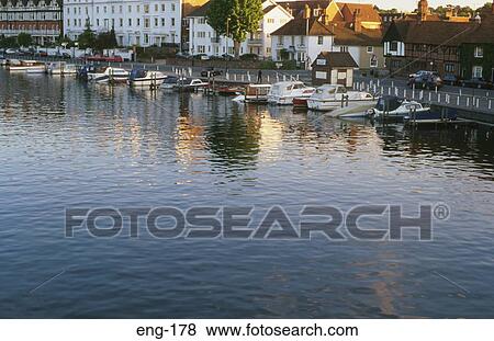 Boats Moored on River Bank Henley UK View Large Photo Image Stock Photo - Boats Moored on River Bank Henley UK. Fotosearch
