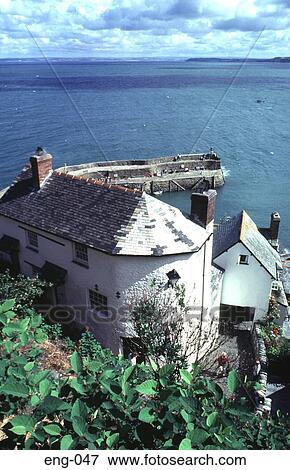 Building overlooking Harbour Clovelly England UK View Large Photo Image Stock Photo - Building overlooking Harbour Clovelly England UK. Fotosearch