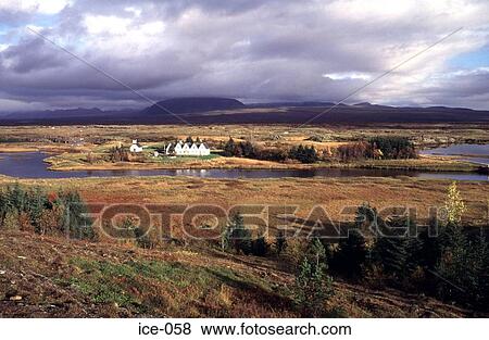 Buildings in an Empty Landscape Iceland View Large Photo Image Stock Photo - Buildings in an Empty Landscape Iceland. Fotosearch