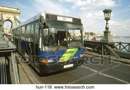 Bus on the Szechenyi Chain Bridge Budapest Hungary View Large Photo Image Stock Photo - Bus on the Szechenyi Chain Bridge Budapest Hungary. Fotosearch
