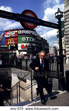Stock Photography - Business Man Piccadilly Underground Station London. Fotosearch