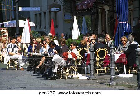 Busy Street Cafe Frankfurt-am-Main Germany View Large Photo Image Stock Photo - Busy Street Cafe Frankfurt-am-Main Germany. Fotosearch