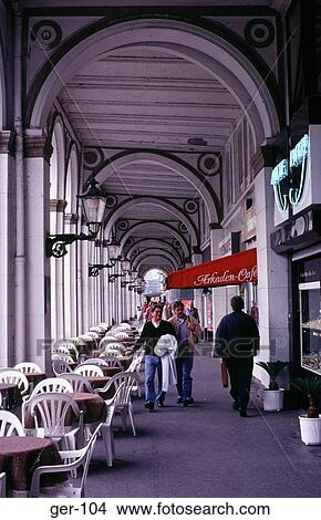 Cafe Tables in Arcade Hamburg Germany View Large Photo Image Picture - Cafe Tables in Arcade Hamburg Germany. Fotosearch