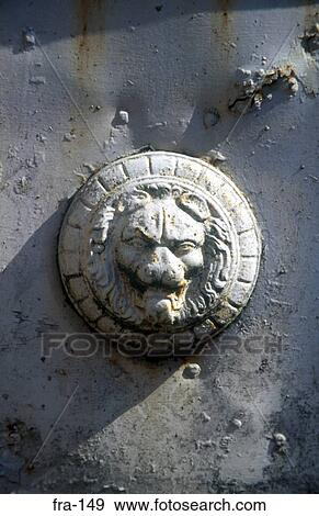 Carved Lion's Head France View Large Photo Image Stock Photo - Carved Lion's Head France. Fotosearch