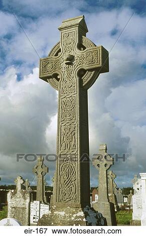Celtic Cross Easky Cemetery Ireland View Large Photo Image Stock Photo - Celtic Cross Easky Cemetery Ireland. Fotosearch