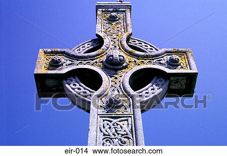 Picture - Celtic Stone Cross Inishmore Aran Islands Ireland. Fotosearch