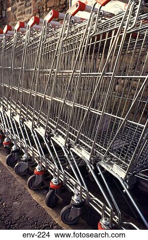 Close Up of Nested Supermarket Trolleys View Large Photo Image Picture - Close Up of Nested Supermarket Trolleys. Fotosearch