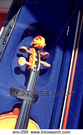 Stock Photo - Close Up of Violin Neck in Case. Fotosearch