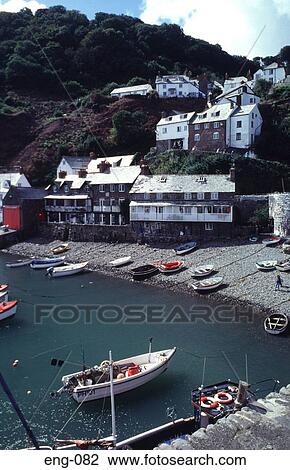 Stock Image - Clovelly Harbour Devon England UK. Fotosearch